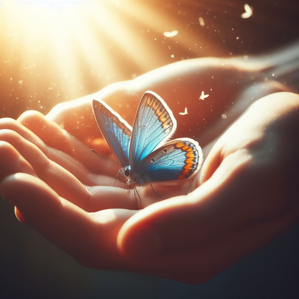 Schmetterling lernt fliegen