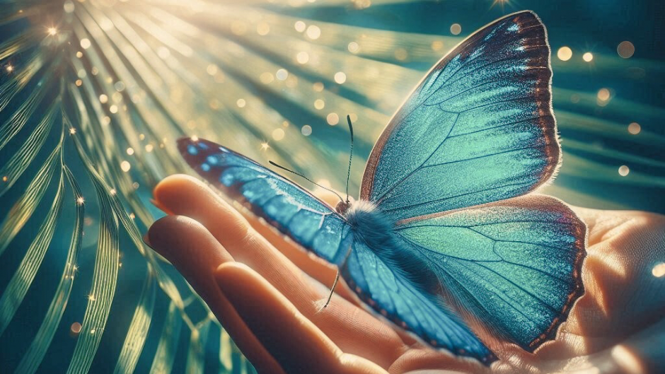 Schmetterling lernt fliegen